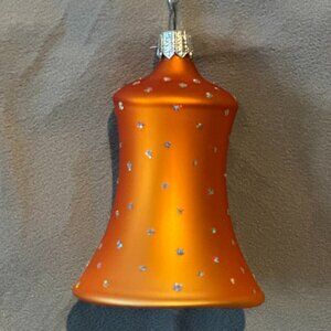 Vintage Oberfrankische glas Christmas Bell Made In Poland In Original Box